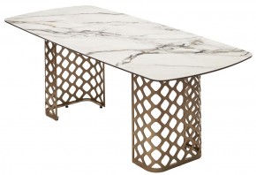 Стол CHIAVARI 220 KL-188 Контрастный мрамор матовый, итальянская керамика / Шампань, ®DISAUR в Губахе - gubaha.ok-mebel.com | фото 7