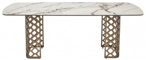 Стол CHIAVARI 220 KL-188 Контрастный мрамор матовый, итальянская керамика / Шампань, ®DISAUR в Губахе - gubaha.ok-mebel.com | фото 8