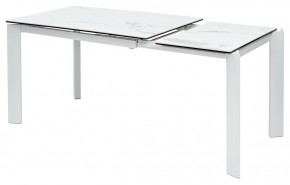 Стол CORNER 120 HIGH GLOSS STATUARIO керамика, стекло/ белый каркас, ®DISAUR в Губахе - gubaha.ok-mebel.com | фото 3