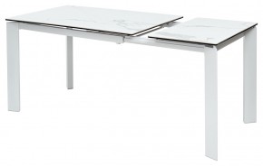 Стол CORNER 120 HIGH GLOSS STATUARIO керамика, стекло/ белый каркас, ®DISAUR в Губахе - gubaha.ok-mebel.com | фото 4