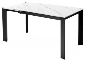 Стол CORNER 120 MATT WHITE MARBLE SOLID CERAMIC / BLACK, ®DISAUR в Губахе - gubaha.ok-mebel.com | фото 4