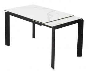 Стол CORNER 120 MATTE STATUARIO Белый мрамор матовый керамика, стекло/ черный каркас, ®DISAUR в Губахе - gubaha.ok-mebel.com | фото 3