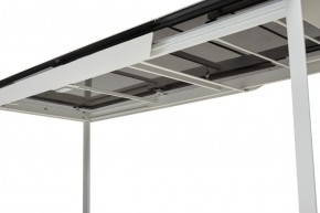 Стол CREMONA 140 HIGH GLOSS STATUARIO Белый мрамор глянцевый, керамика/ белый каркас, ®DISAUR в Губахе - gubaha.ok-mebel.com | фото 2
