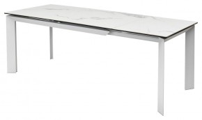 Стол CREMONA 140 HIGH GLOSS STATUARIO Белый мрамор глянцевый, керамика/ белый каркас, ®DISAUR в Губахе - gubaha.ok-mebel.com | фото 4