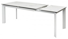 Стол CREMONA 140 HIGH GLOSS STATUARIO Белый мрамор глянцевый, керамика/ белый каркас, ®DISAUR в Губахе - gubaha.ok-mebel.com | фото 8