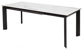 Стол CREMONA 140 HIGH GLOSS STATUARIO Белый мрамор глянцевый, керамика/ черный каркас, ®DISAUR в Губахе - gubaha.ok-mebel.com | фото 2