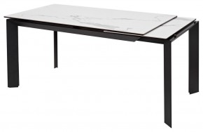 Стол CREMONA 140 HIGH GLOSS STATUARIO Белый мрамор глянцевый, керамика/ черный каркас, ®DISAUR в Губахе - gubaha.ok-mebel.com | фото 3