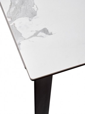 Стол CREMONA 140 HIGH GLOSS STATUARIO Белый мрамор глянцевый, керамика/ черный каркас, ®DISAUR в Губахе - gubaha.ok-mebel.com | фото 4