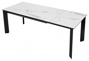 Стол CREMONA 140 HIGH GLOSS STATUARIO Белый мрамор глянцевый, керамика/ черный каркас, ®DISAUR в Губахе - gubaha.ok-mebel.com | фото 8