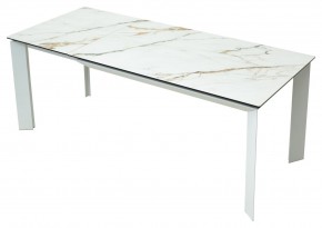 Стол CREMONA 160 KL-188 Контрастный мрамор / белый каркас, ®DISAUR в Губахе - gubaha.ok-mebel.com | фото 2