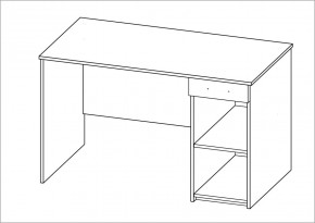 Стол КАСТОР письменный с одной тумбой и одним ящиком, цвет белый в Губахе - gubaha.ok-mebel.com | фото 2
