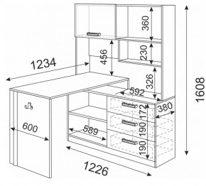 Стол компьютерный ВОЛКЕР М07 (ЯШС) в Губахе - gubaha.ok-mebel.com | фото 3