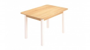 Стол ЛДСП (опоры белые) дуб сонома в Губахе - gubaha.ok-mebel.com | фото