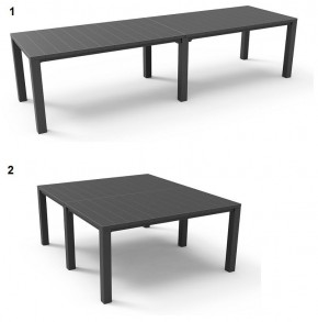 Стол раскладной Джули (Julie Double table 2 configurations) Графит в Губахе - gubaha.ok-mebel.com | фото 1