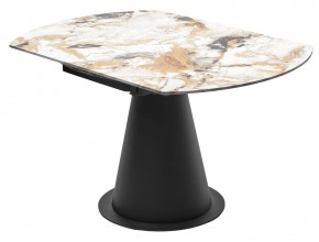 Стол TERAMO 135 GLOSS GRAND JADE SOLID CERAMIC, керамика, поворотн.механизм / Черный каркас, ®DISAUR в Губахе - gubaha.ok-mebel.com | фото 11