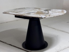 Стол TERAMO 135 GLOSS GRAND JADE SOLID CERAMIC, керамика, поворотн.механизм / Черный каркас, ®DISAUR в Губахе - gubaha.ok-mebel.com | фото 9