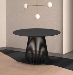 Стол TERNI 120 MATT BLACK MARBLE SOLID CERAMIC Черный мрамор матовый, керамика /Черн.каркас, ®DISAUR в Губахе - gubaha.ok-mebel.com | фото 2