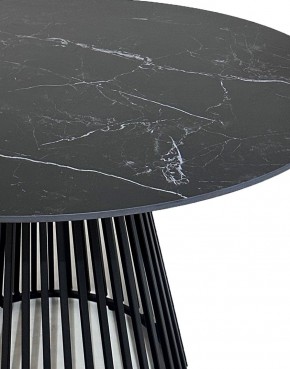 Стол TERNI 120 MATT BLACK MARBLE SOLID CERAMIC Черный мрамор матовый, керамика /Черн.каркас, ®DISAUR в Губахе - gubaha.ok-mebel.com | фото 4