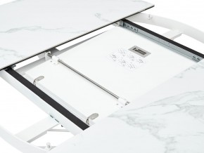 Стол TRENTO 120 HIGH GLOSS STATUARIO Белый мрамор глянцевый, керамика/ белый каркас, ®DISAUR в Губахе - gubaha.ok-mebel.com | фото 3
