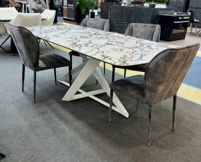 Стол VICENZA 220 BULGARI WHITE, керамика / белый, ®DISAUR в Губахе - gubaha.ok-mebel.com | фото 2