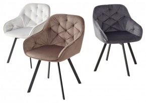 Стул GALE 360 град. поворот. BLUVEL-03 LIGHT GREY, велюр/ черный каркас, М-City в Губахе - gubaha.ok-mebel.com | фото 2