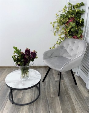 Стул GALE 360 град. поворот. BLUVEL-03 LIGHT GREY, велюр/ черный каркас, М-City в Губахе - gubaha.ok-mebel.com | фото 6