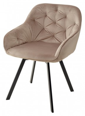 Стул GALE 360 град. поворот. BLUVEL-40 BEIGE, велюр/ черный каркас, М-City в Губахе - gubaha.ok-mebel.com | фото