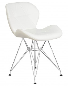 Стул обеденный DOBRIN BUTTERFLY CHROME, ножки хром, цвет белый в Губахе - gubaha.ok-mebel.com | фото 2