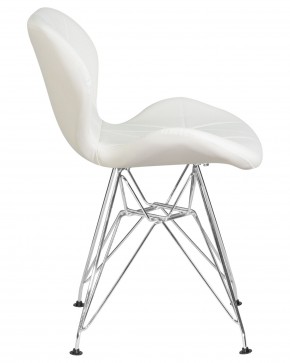Стул обеденный DOBRIN BUTTERFLY CHROME, ножки хром, цвет белый в Губахе - gubaha.ok-mebel.com | фото 3