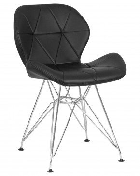 Стул обеденный DOBRIN BUTTERFLY CHROME, ножки хром, цвет чёрный в Губахе - gubaha.ok-mebel.com | фото