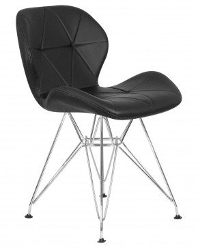 Стул обеденный DOBRIN BUTTERFLY CHROME, ножки хром, цвет чёрный в Губахе - gubaha.ok-mebel.com | фото 2
