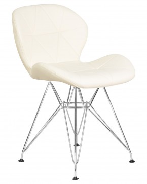 Стул обеденный DOBRIN BUTTERFLY CHROME, ножки хром, цвет кремовый в Губахе - gubaha.ok-mebel.com | фото 2