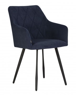 Стул обеденный DOBRIN ROBY, ЭМАЛЬ ЧЕРНЫЙ МУАР велюр Catania Dark Blue в Губахе - gubaha.ok-mebel.com | фото