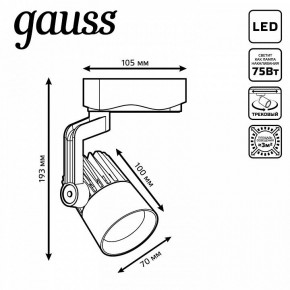 Светильник на штанге Gauss Track Light TR061 в Губахе - gubaha.ok-mebel.com | фото 6