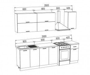 ТЕХНО-3 Кухонный гарнитур 2,0 м Компоновка №2 в Губахе - gubaha.ok-mebel.com | фото 2