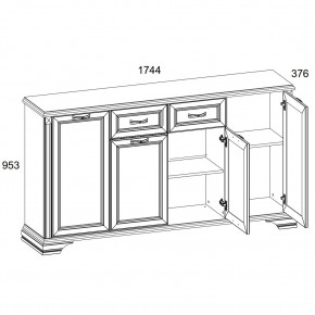 Тумба 4D1S, MONAKO, цвет Сосна винтаж/дуб анкона в Губахе - gubaha.ok-mebel.com | фото 2