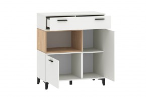 Тумба НМ 013.80 "Bergen" (Белый/Дуб бунратти) в Губахе - gubaha.ok-mebel.com | фото 2