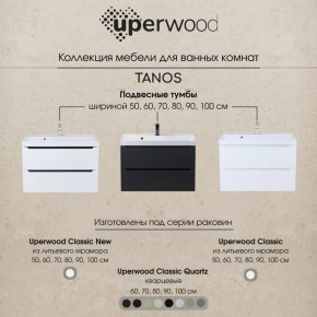 Тумба под раковину Uperwood Tanos 100 см, подвесная, белая/графит в Губахе - gubaha.ok-mebel.com | фото 12