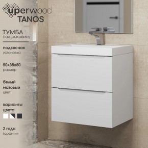 Тумба под раковину Uperwood Tanos 50 см, подвесная, белая матовая в Губахе - gubaha.ok-mebel.com | фото 6