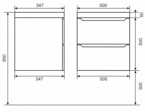 Тумба под раковину Uperwood Tanos 50 см, подвесная, черная матовая в Губахе - gubaha.ok-mebel.com | фото 3