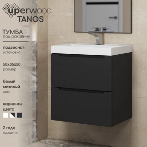Тумба под раковину Uperwood Tanos 50 см, подвесная, черная матовая в Губахе - gubaha.ok-mebel.com | фото 4