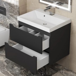 Тумба под раковину Uperwood Tanos 60 см, подвесная, черная матовая в Губахе - gubaha.ok-mebel.com | фото 2
