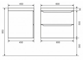 Тумба под раковину Uperwood Tanos 60 см, подвесная, черная матовая в Губахе - gubaha.ok-mebel.com | фото 6