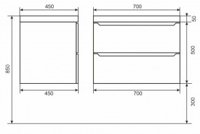 Тумба под раковину Uperwood Tanos 70 см, подвесная, белая/графит в Губахе - gubaha.ok-mebel.com | фото 6