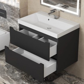 Тумба под раковину Uperwood Tanos 70 см, подвесная, черная матовая в Губахе - gubaha.ok-mebel.com | фото 2