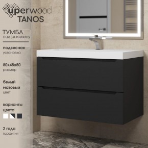 Тумба под раковину Uperwood Tanos 80 см, подвесная, черная матовая в Губахе - gubaha.ok-mebel.com | фото 3