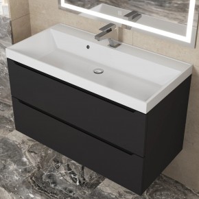 Тумба под раковину Uperwood Tanos 90 см, подвесная, черная матовая в Губахе - gubaha.ok-mebel.com | фото 11