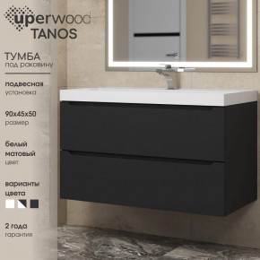 Тумба под раковину Uperwood Tanos 90 см, подвесная, черная матовая в Губахе - gubaha.ok-mebel.com | фото 3