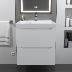Тумба с раковиной Uperwood Tanos 50 см, подвесная, белая матовая в Губахе - gubaha.ok-mebel.com | фото 10