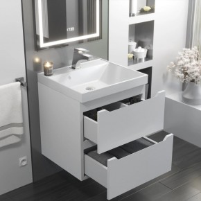Тумба с раковиной Uperwood Tanos 50 см, подвесная, белая матовая в Губахе - gubaha.ok-mebel.com | фото 11